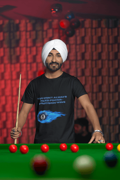 Precision Wins billiards graphic tee