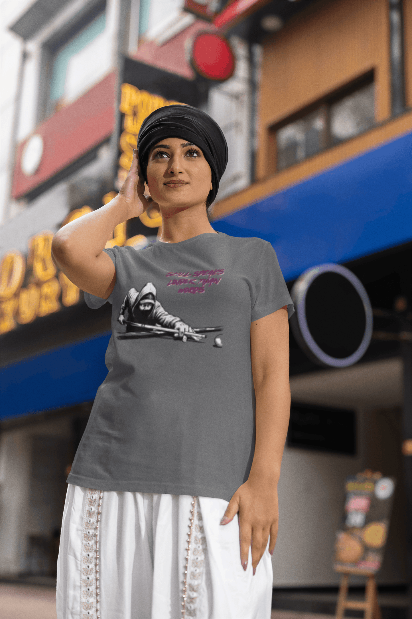 Skill Speaks Louder billiards graphic tee