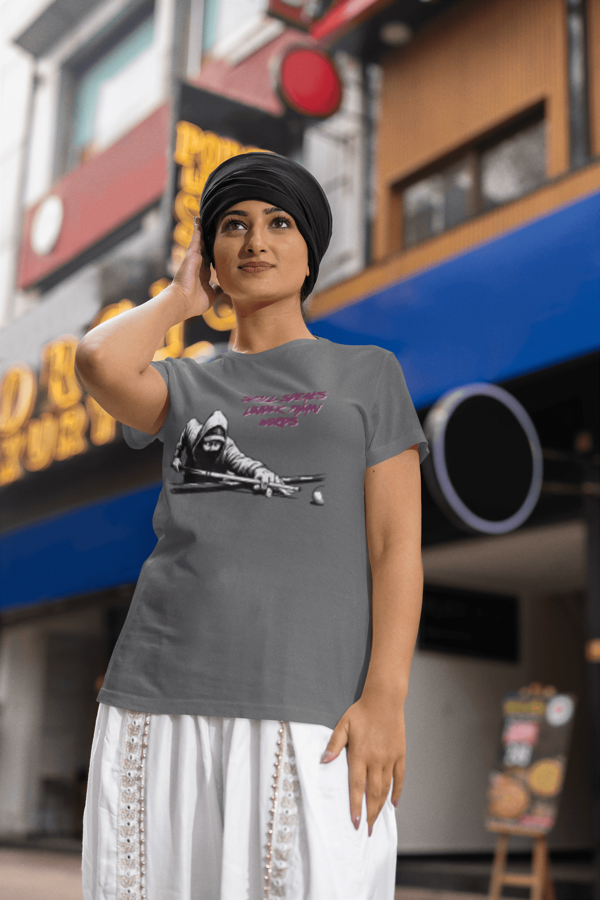 Skill Speaks Louder billiards graphic tee