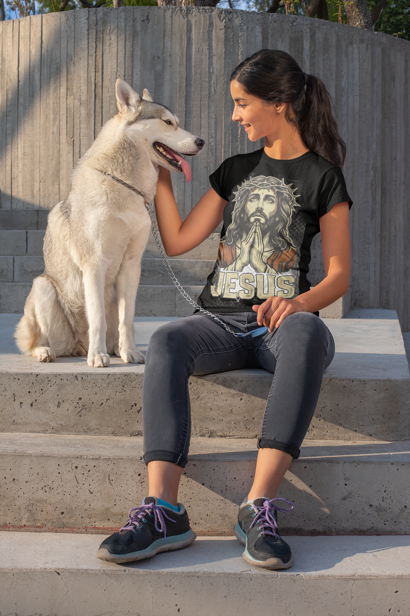 Jesus Praying Graphic T-shirt/7 Stage Streetwear