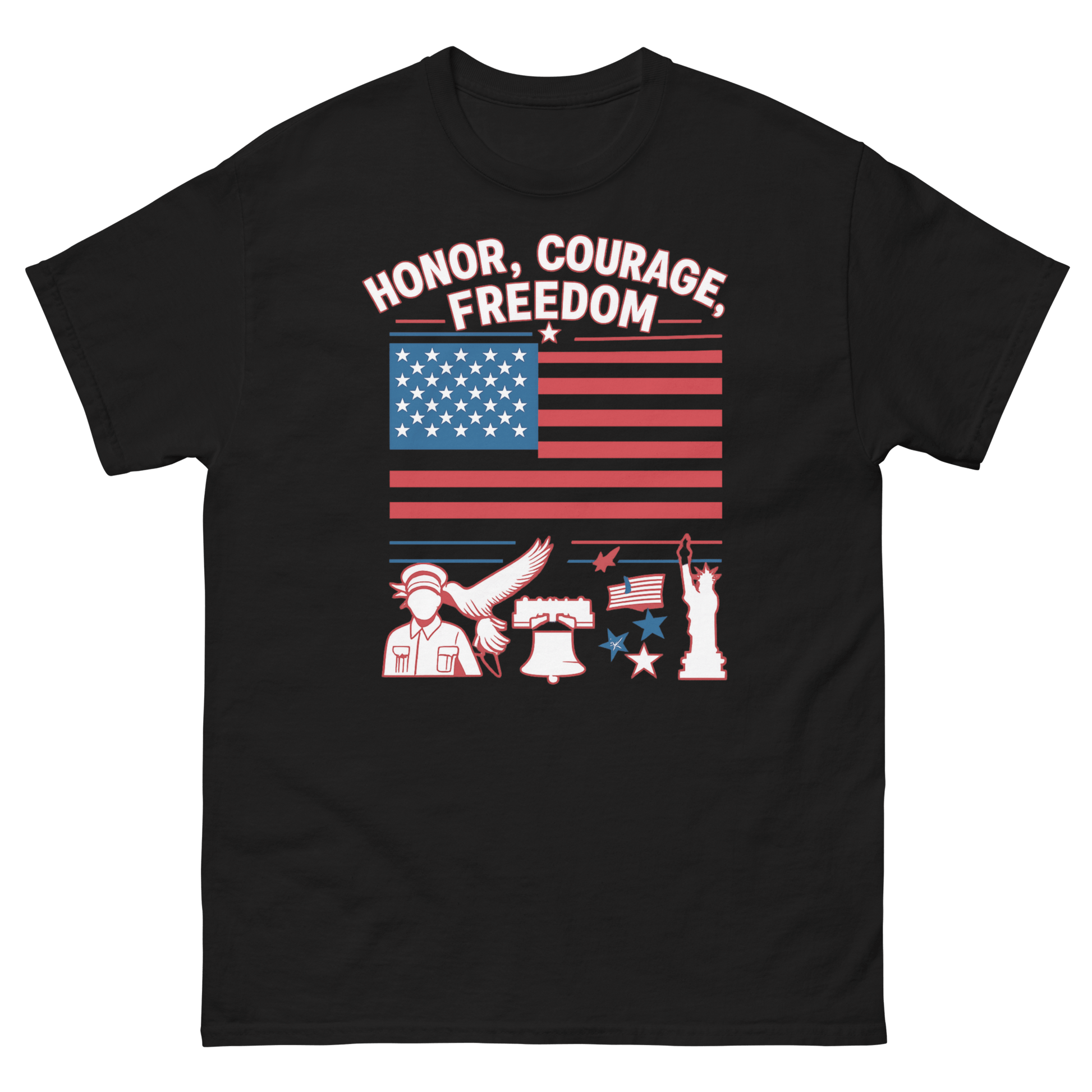 Honor Courage Freedom patriotic graphic tee