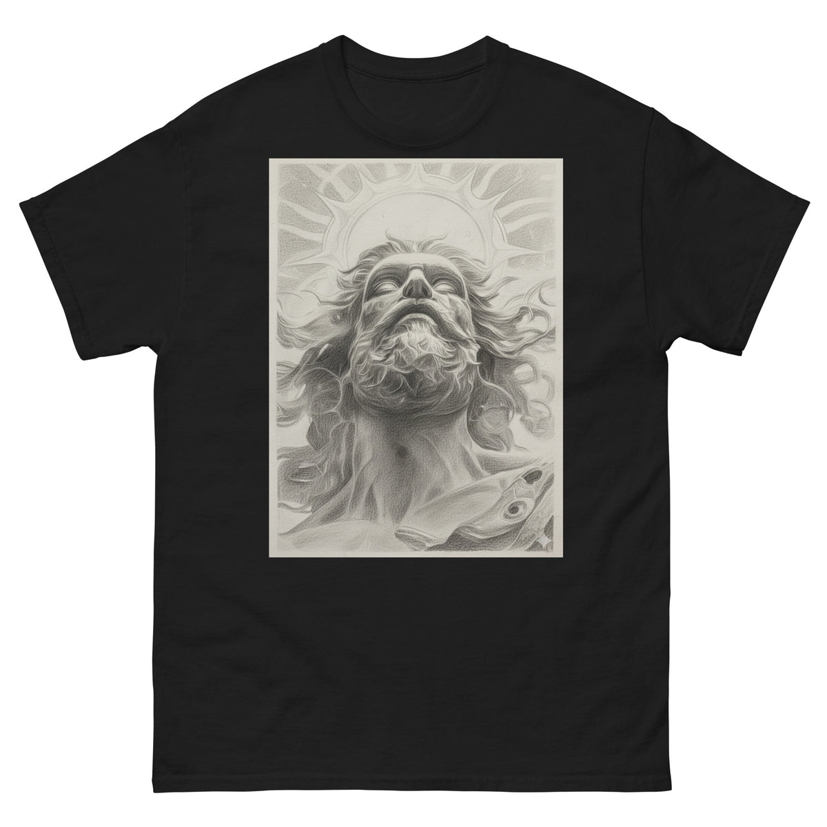 Jesus Drawing Christian streetwear graphic t-shirt in black