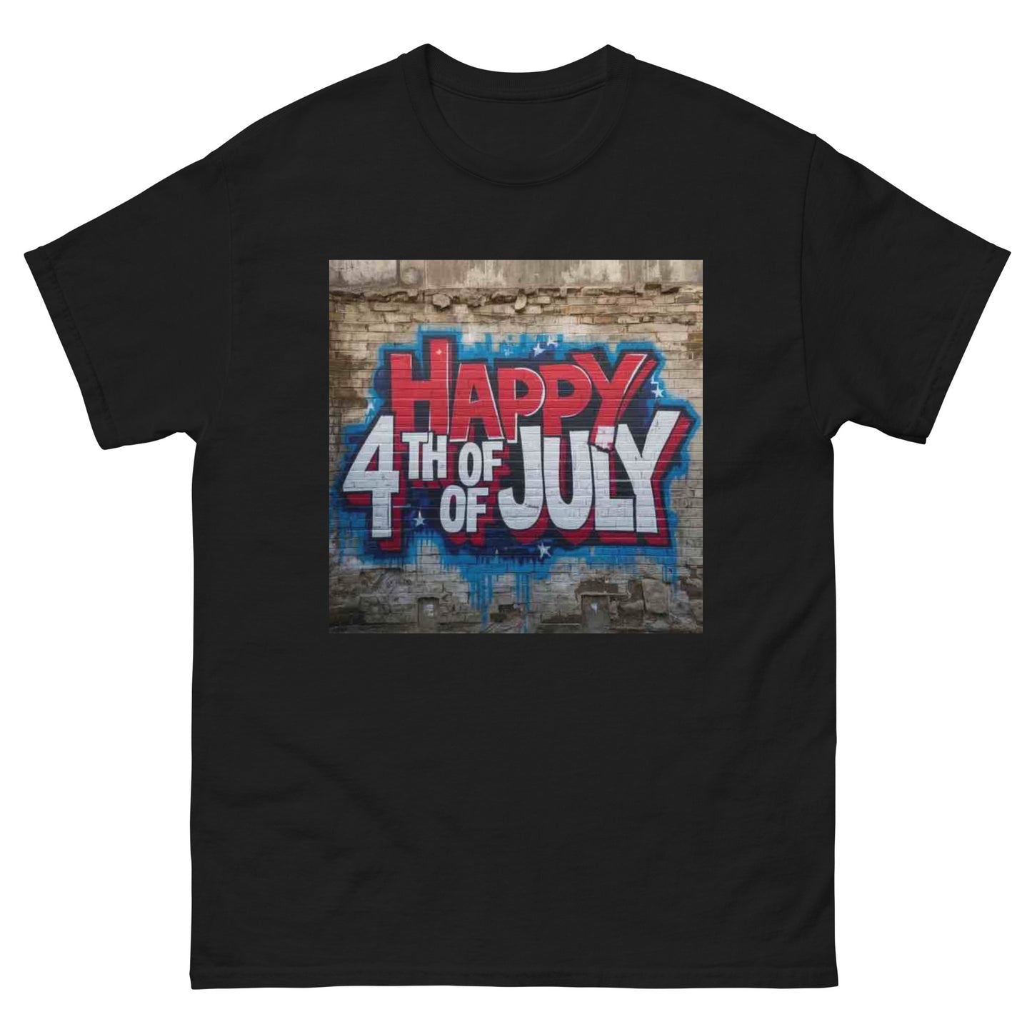 Happy 4th July with stone background T-shirt / 7 Stage Streetwear