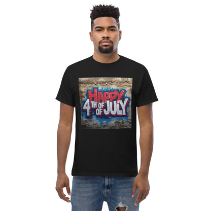 Happy 4th July with stone background T-shirt / 7 Stage Streetwear