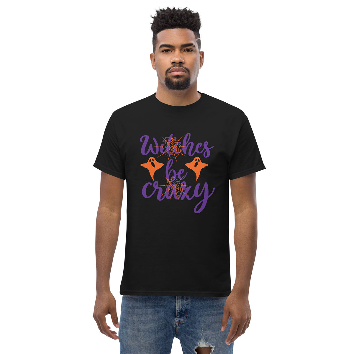 Witches Be Crazy Graphic Tee in black — front view