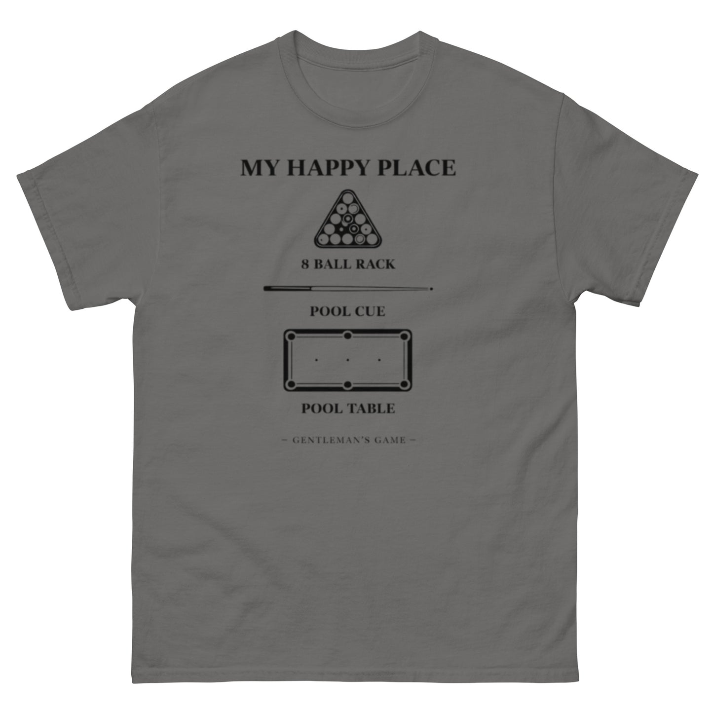My Happy Place pool player graphic tee