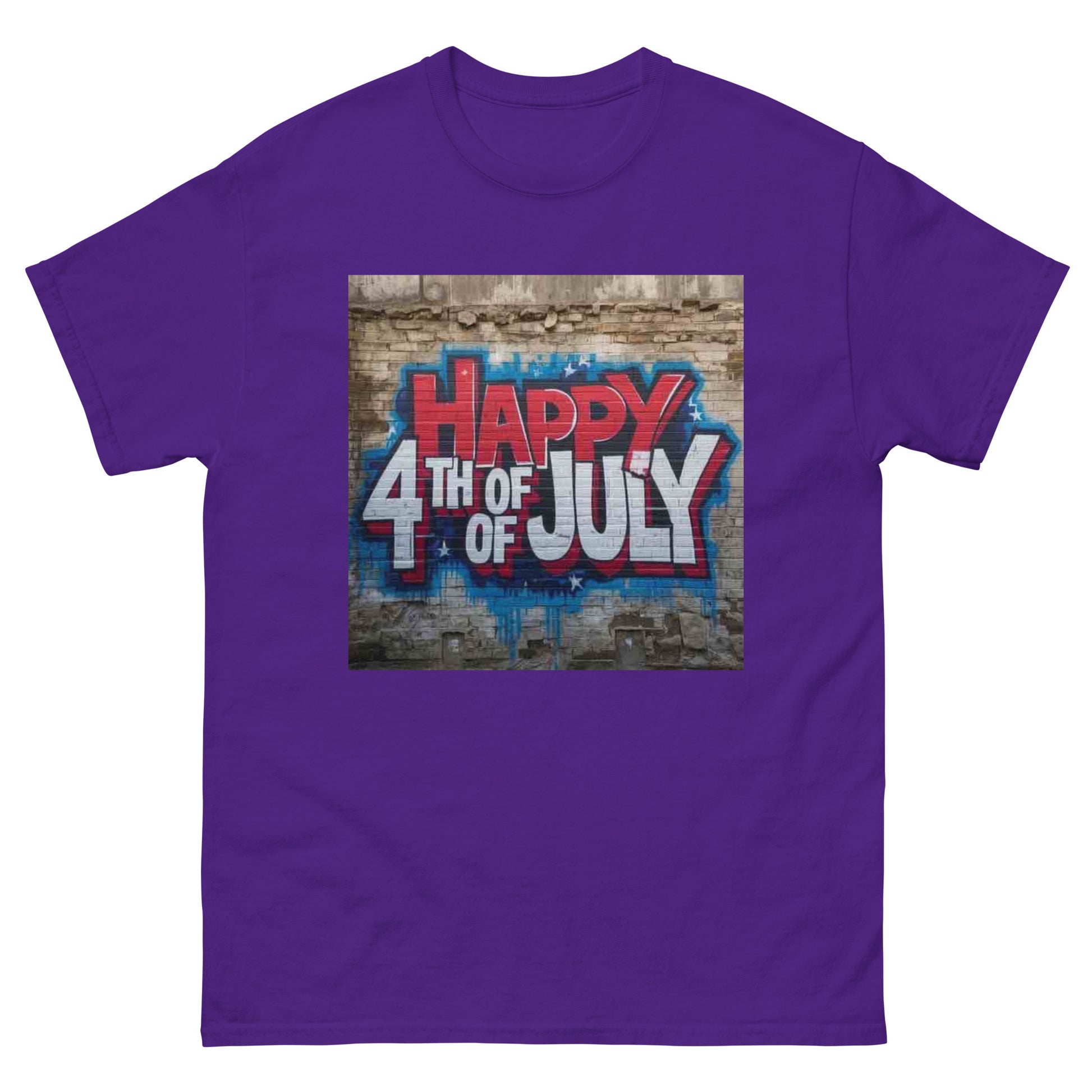Happy 4th July with stone background T-shirt / 7 Stage Streetwear