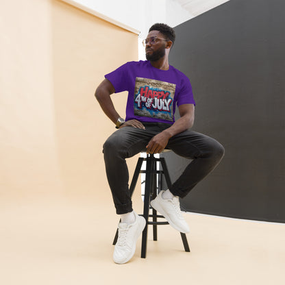 Happy 4th July with stone background T-shirt / 7 Stage Streetwear