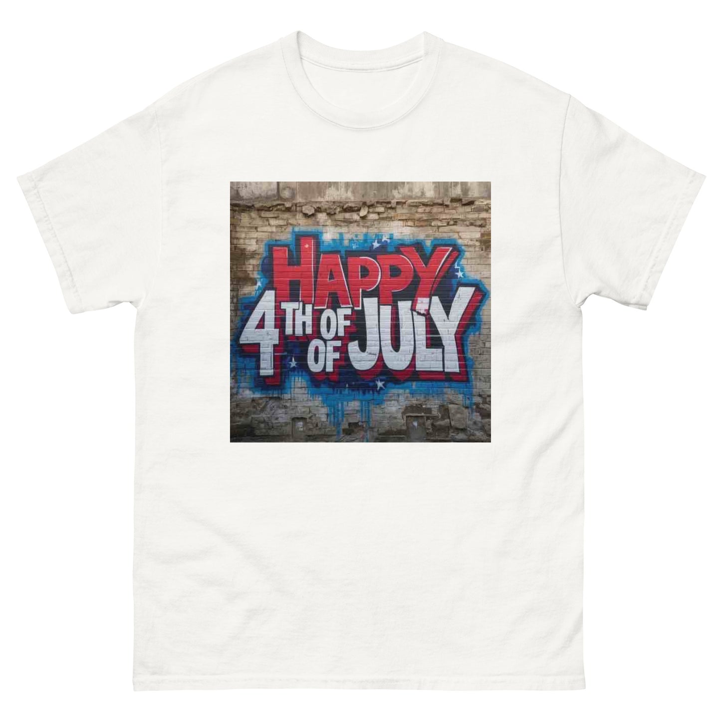 Happy 4th July with stone background T-shirt / 7 Stage Streetwear
