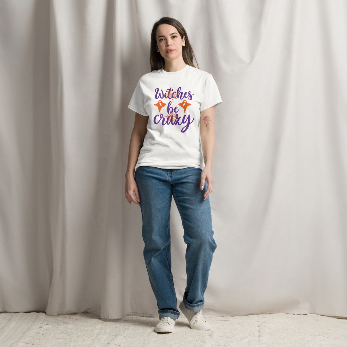 Witches Be Crazy Graphic Tee in white — front view