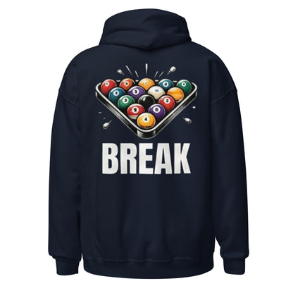 Break the Rack billiards graphic hoodie