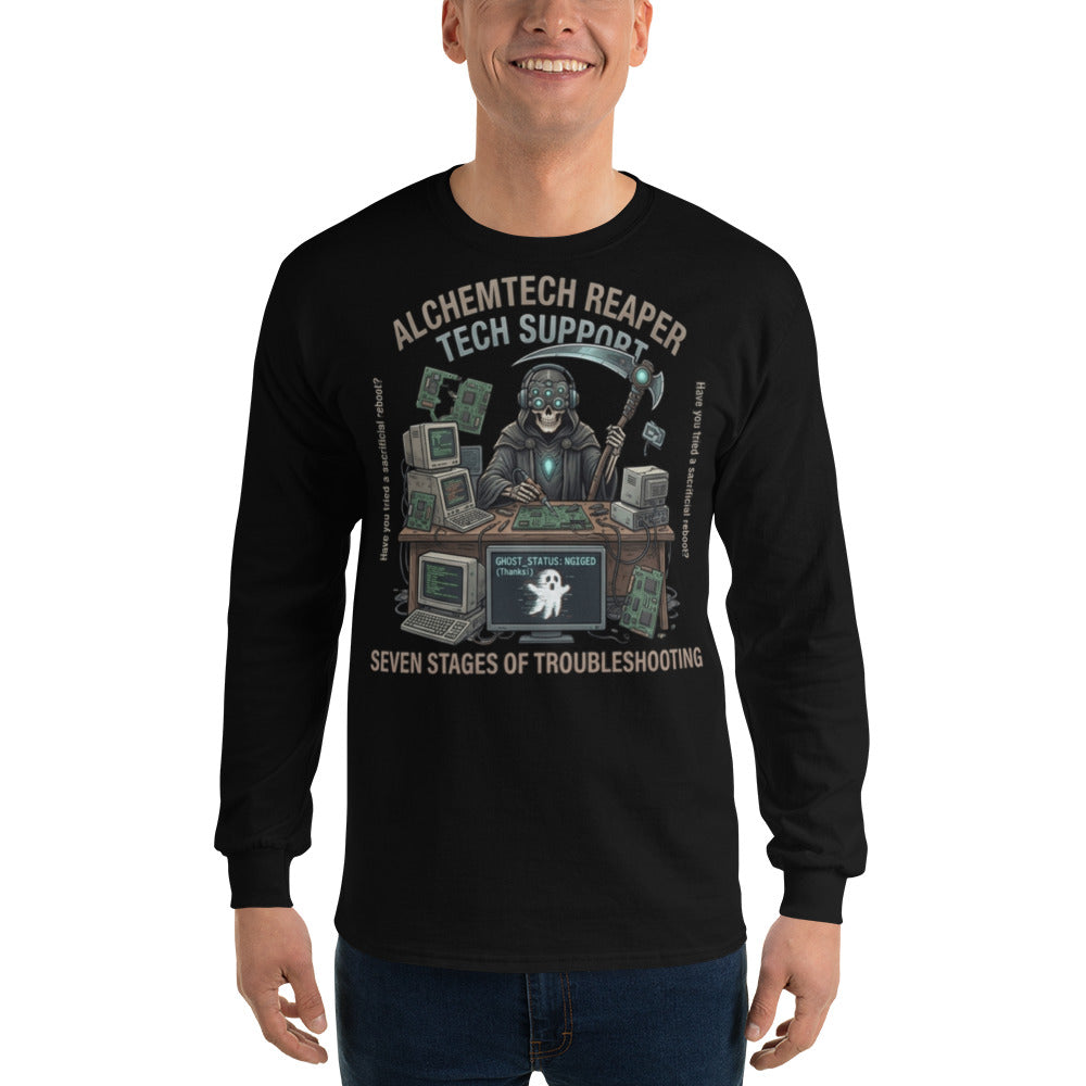 Reaper Tech Support Long Sleeve Shirt long sleeve tee in black — front view