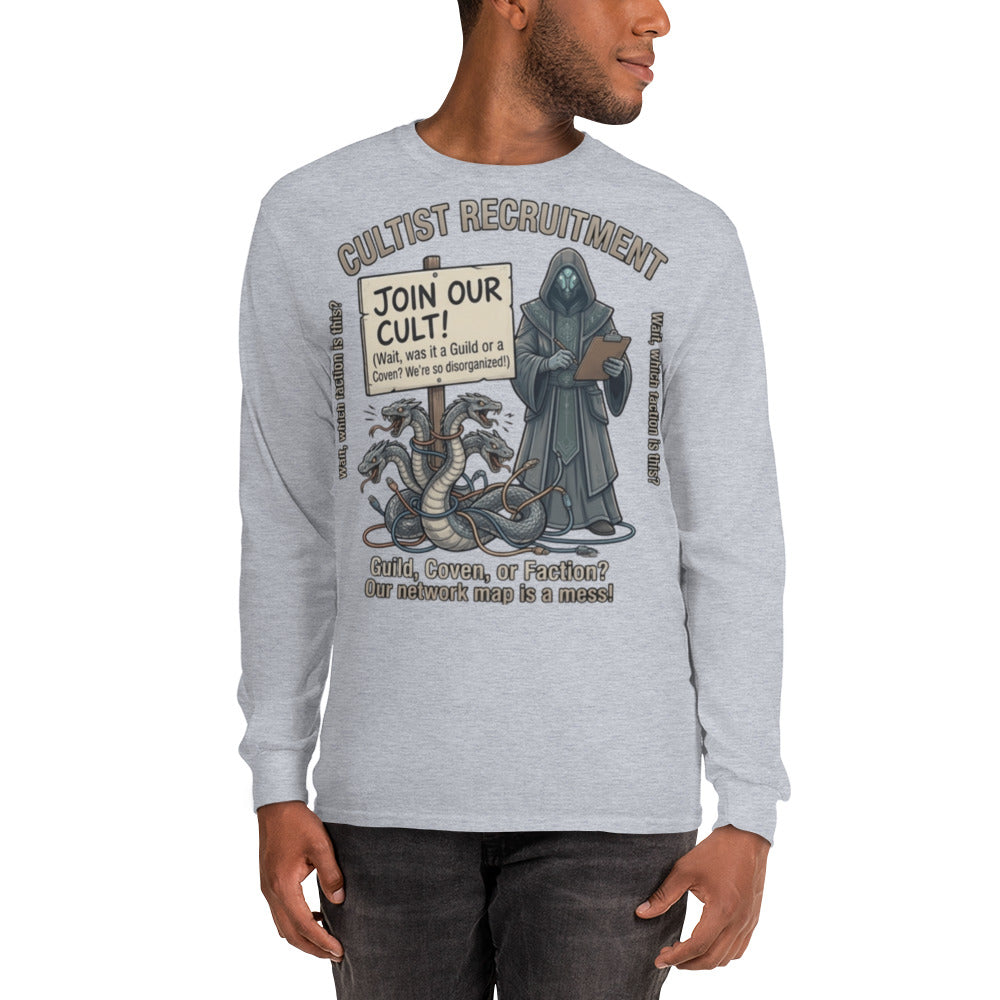 Cultist Recruitment Long Sleeve Shirt long sleeve tee — front view