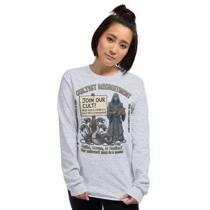 Cultist Recruitment Long Sleeve Shirt long sleeve tee — front view