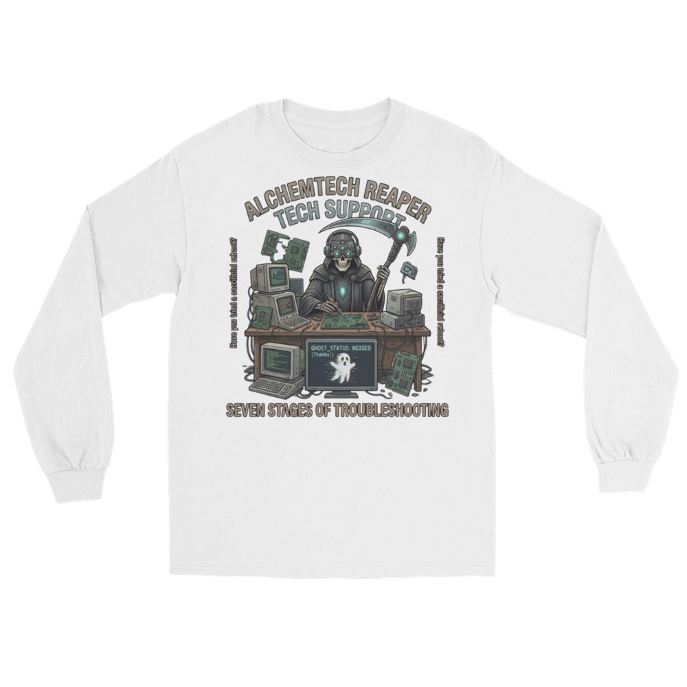 Reaper Tech Support Long Sleeve Shirt long sleeve tee in white — front view
