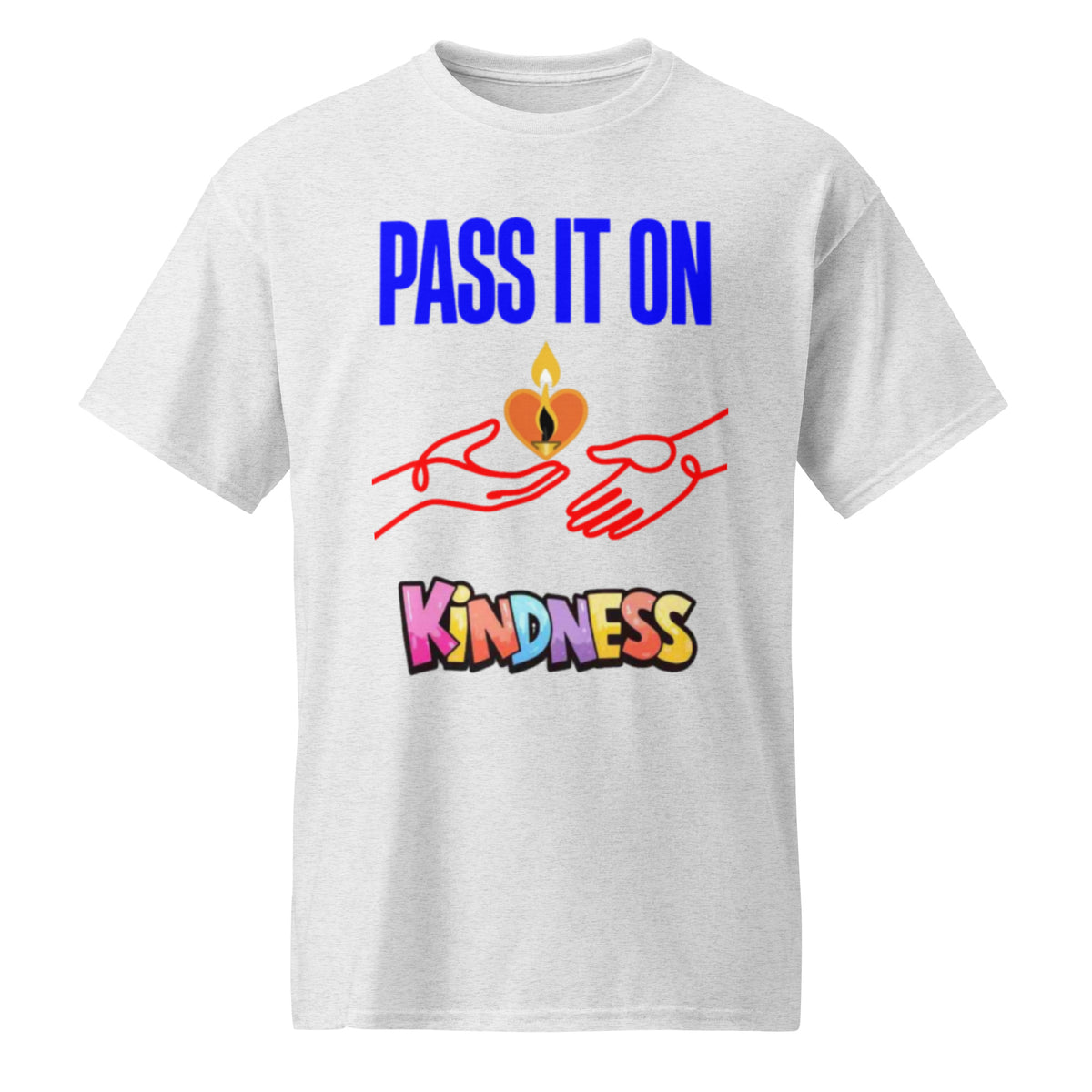 Pass It On positive message graphic t-shirt in ash