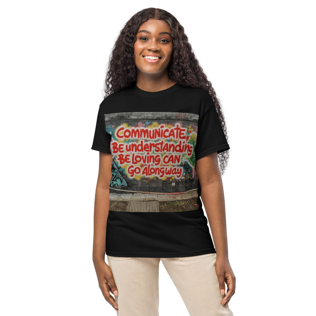 3 Stages of Being Kind positive message graphic t-shirt in black