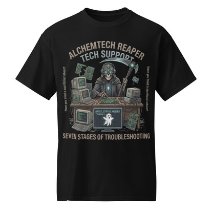 Reaper Tech Support Graphic Tee in black — front view