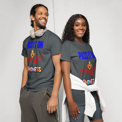 Pass It On Graphic Tee in heather — front view