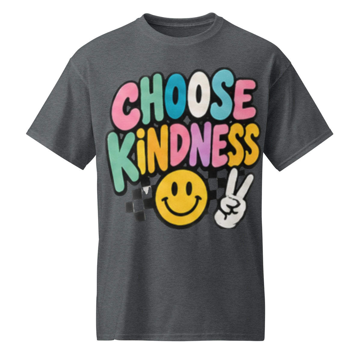 Choose Kindness positive message graphic t-shirt in dark heather