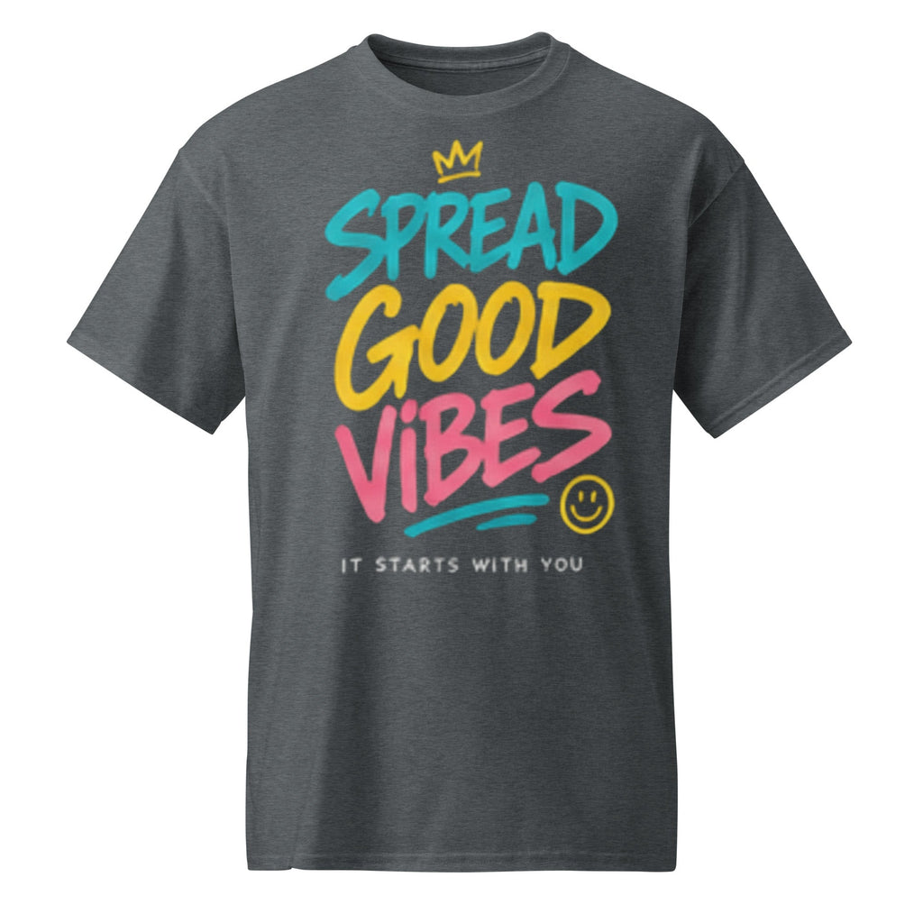 Good Vibes Graphic Tee in heather — front view