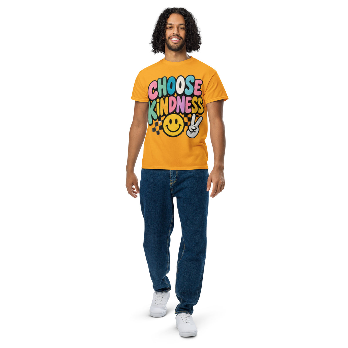 Choose Kindness Graphic Tee in gold — front view