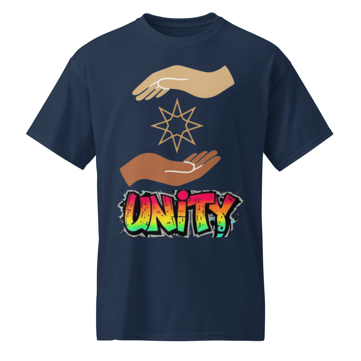 Unity Graphic Tee in navy — front view