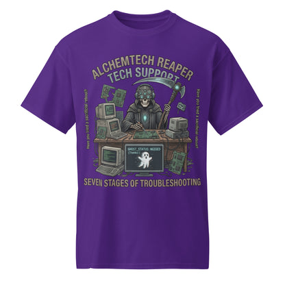Reaper Tech Support Graphic Tee in purple — front view