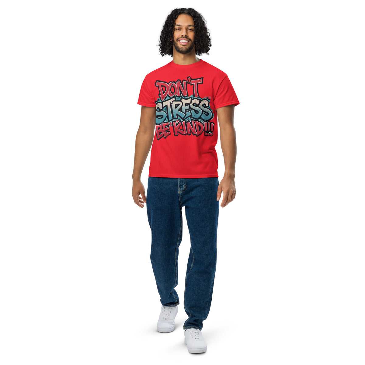 Don't Stress graphic t-shirt in red