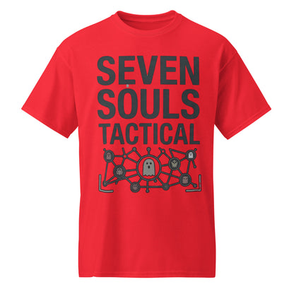 Seven Souls Tactical Graphic Tee in red — front view