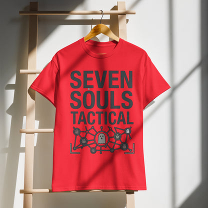 Seven Souls Tactical Graphic Tee in red — front view