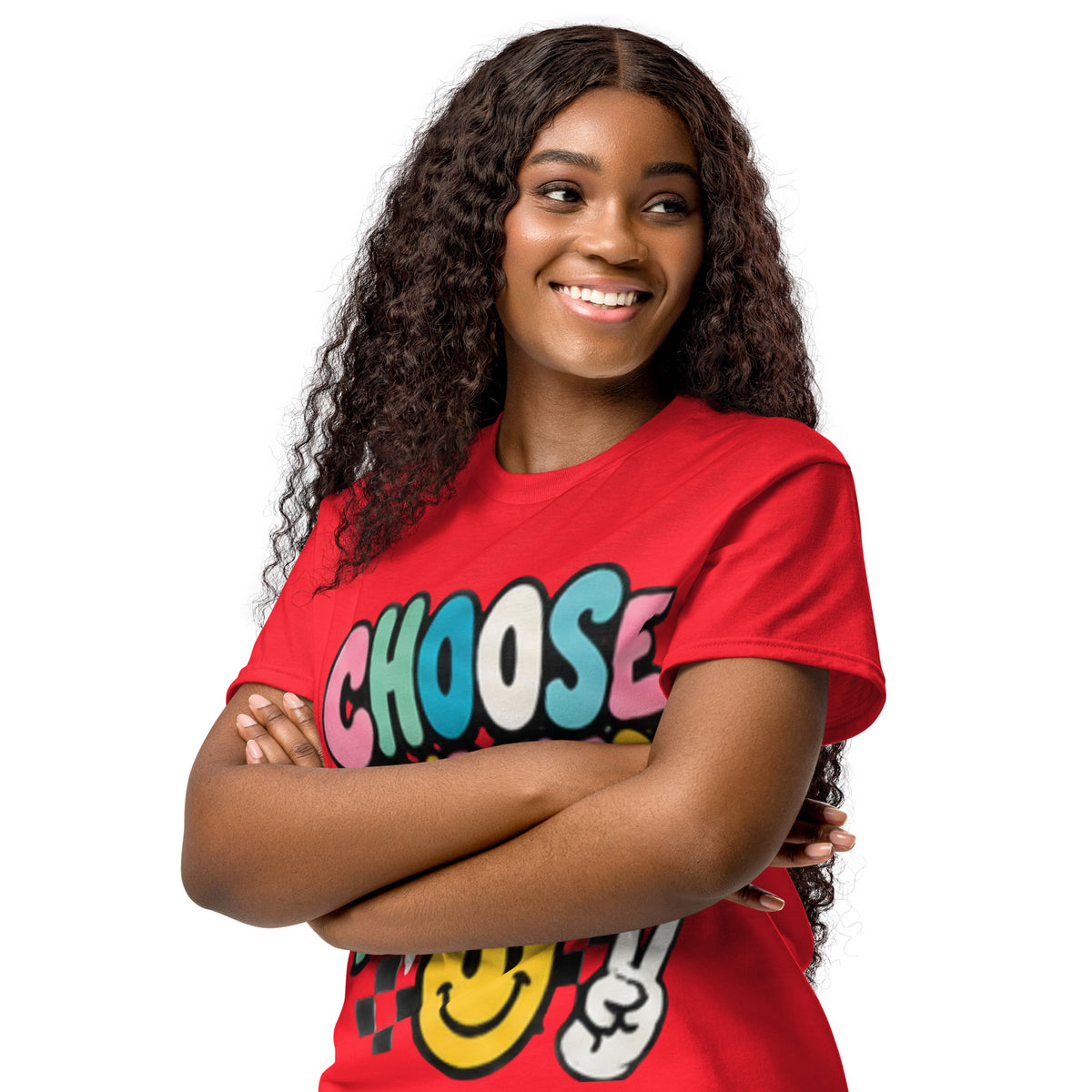 Choose Kindness positive message graphic t-shirt in red
