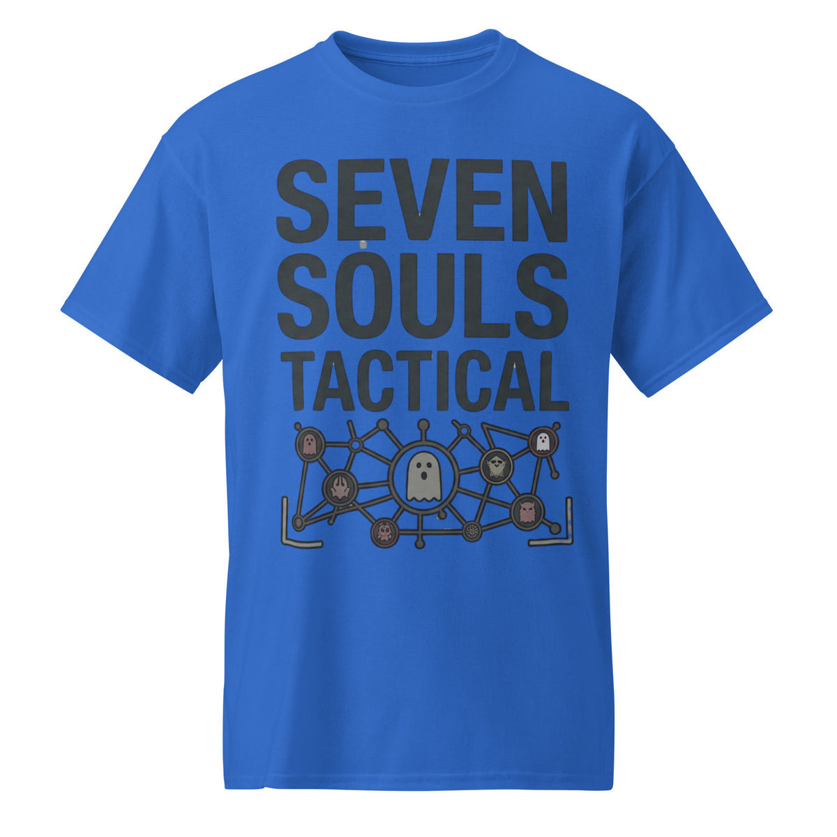 Seven Souls Tactical Graphic Tee in royal — front view