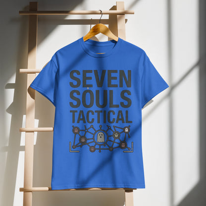 Seven Souls Tactical Graphic Tee in royal — front view