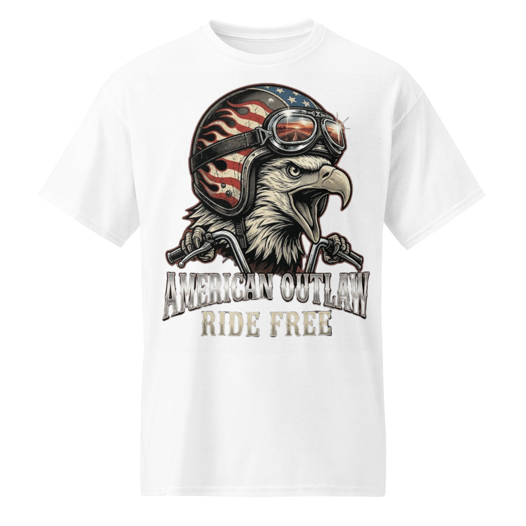American Outlaw anti-establishment graphic t-shirt in white