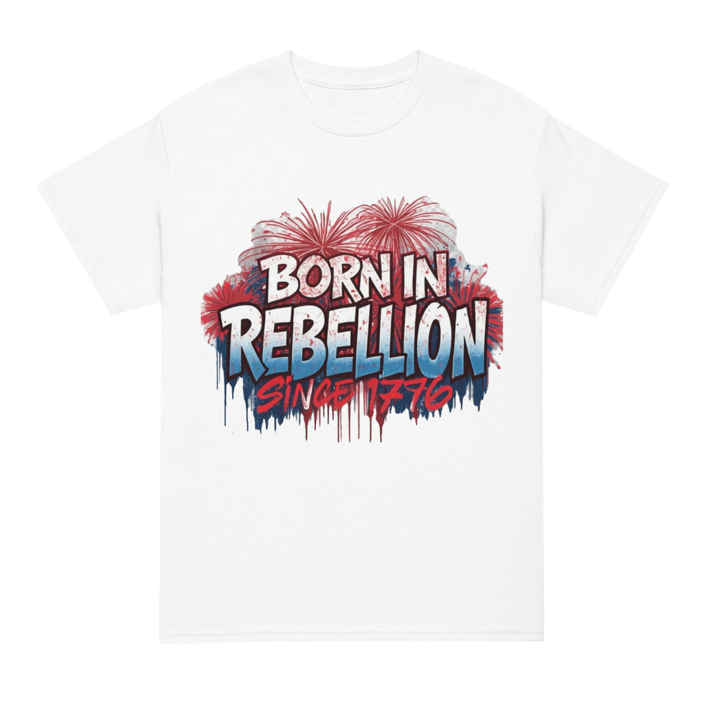 Born in Rebellion graphic t-shirt in white