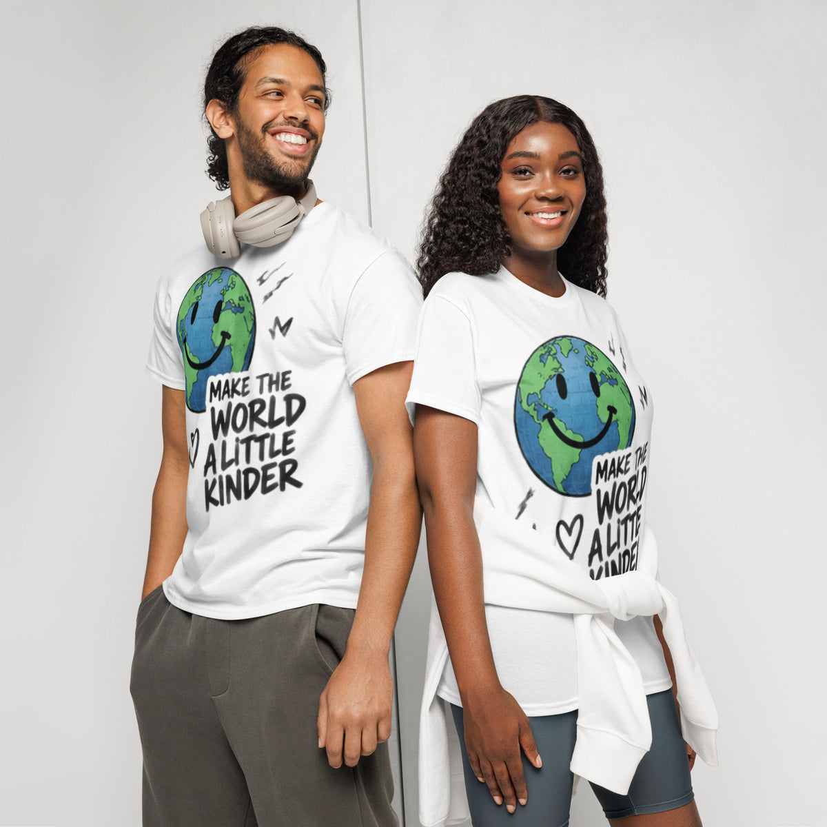 Make The World Graphic Tee in white — front view