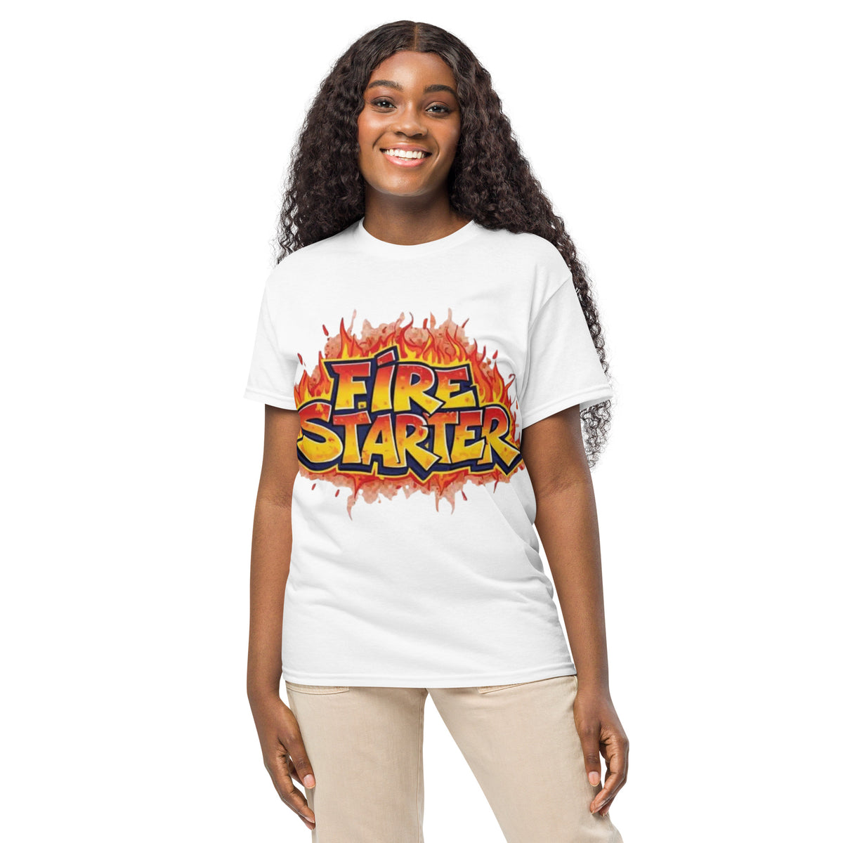 Fire-Starter graphic t-shirt in white