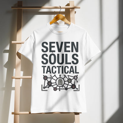 Seven Souls Tactical Graphic Tee in white — front view