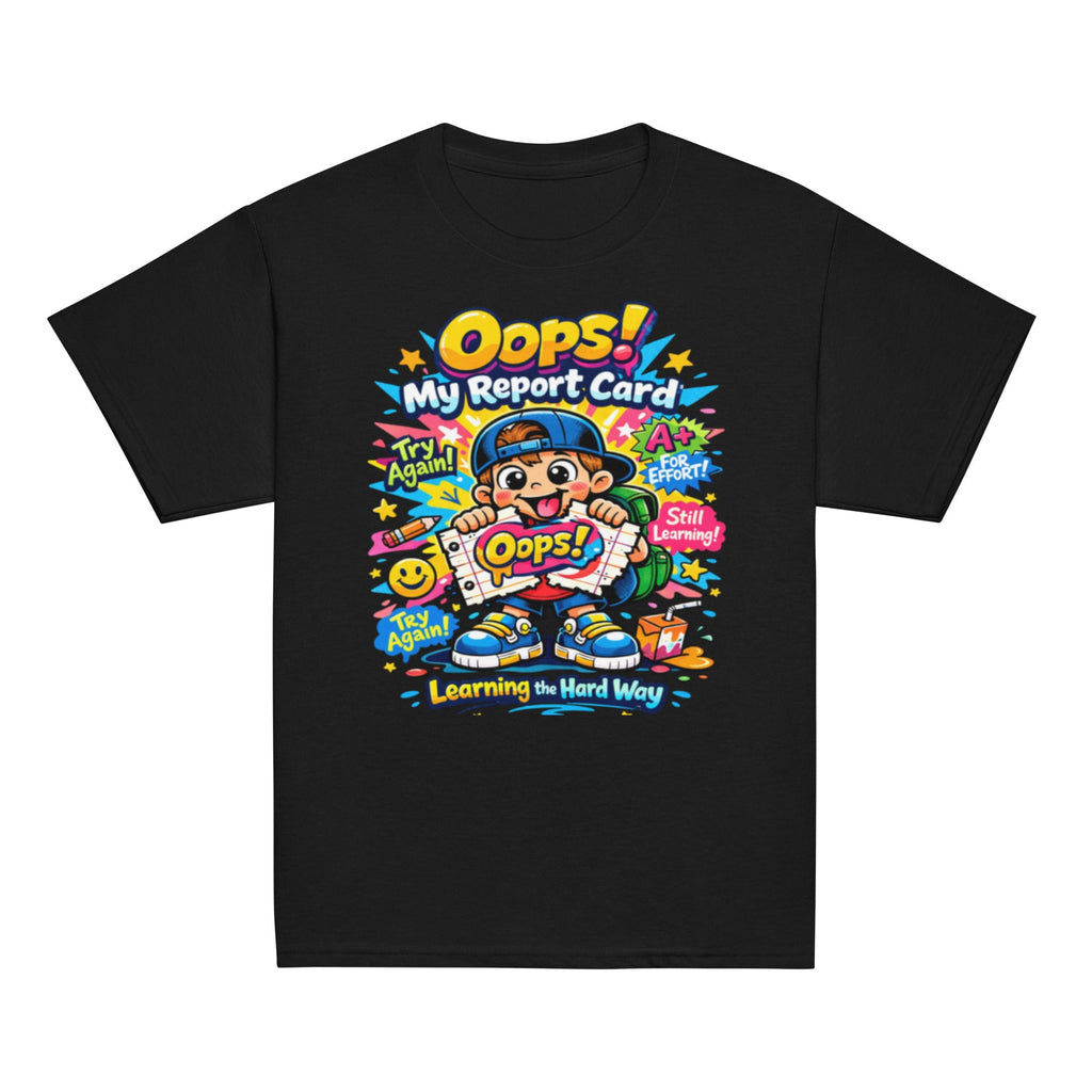 OOPS My Report Card funny school t-shirt for boys in black