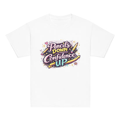 Pencils Down Confidence Up Kids T-Shirt by 7 Stage Streetwear